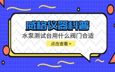 威格儀器-水泵測(cè)試臺(tái)用什么閥門合適插圖