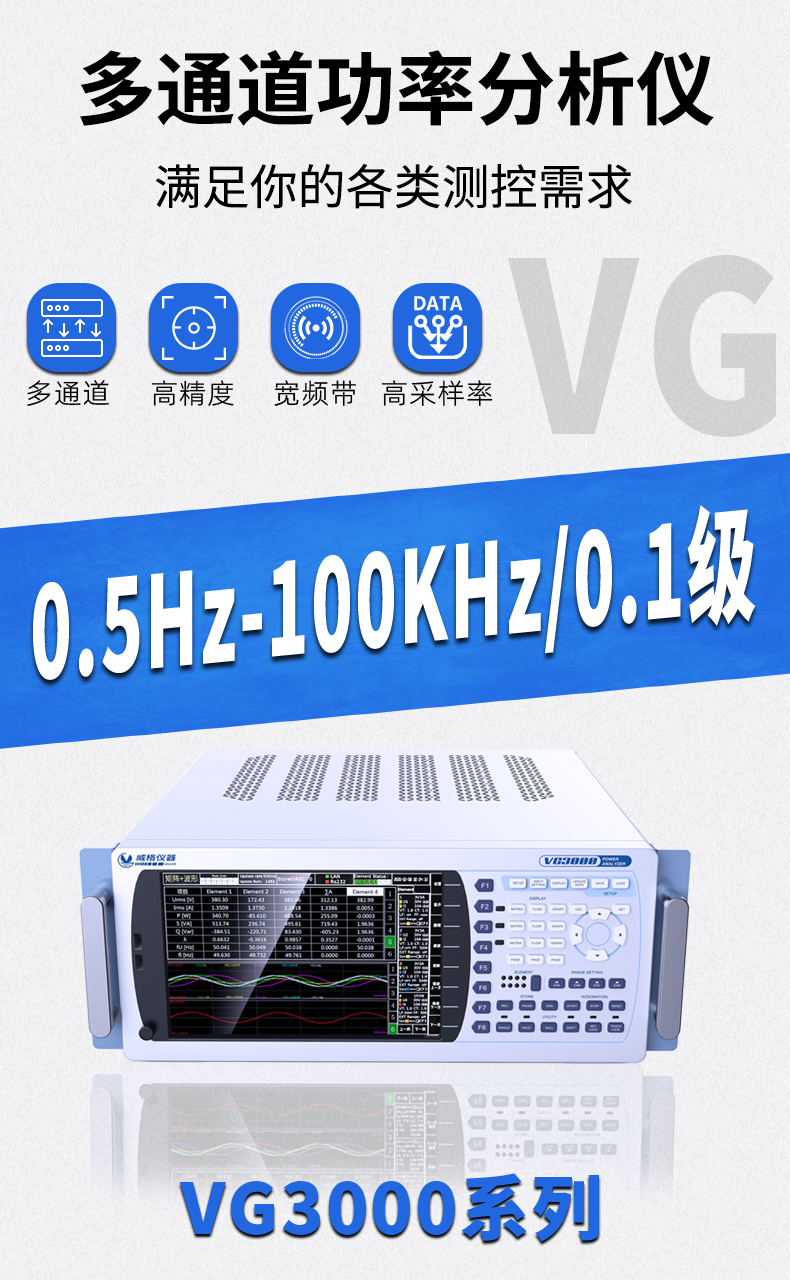 威格新品-多通道，多功能、高精度功率分析儀VG3000系列 廠家直銷 質(zhì)量保障插圖1