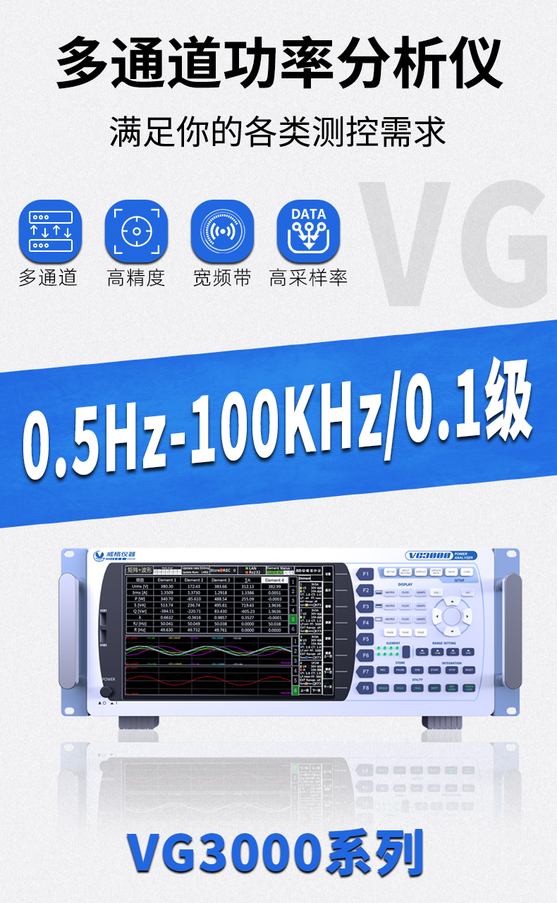 威格新品-VG3000系列多通道，多功能、高精度功率分析儀 廠家直銷(xiāo) 質(zhì)量保障插圖1